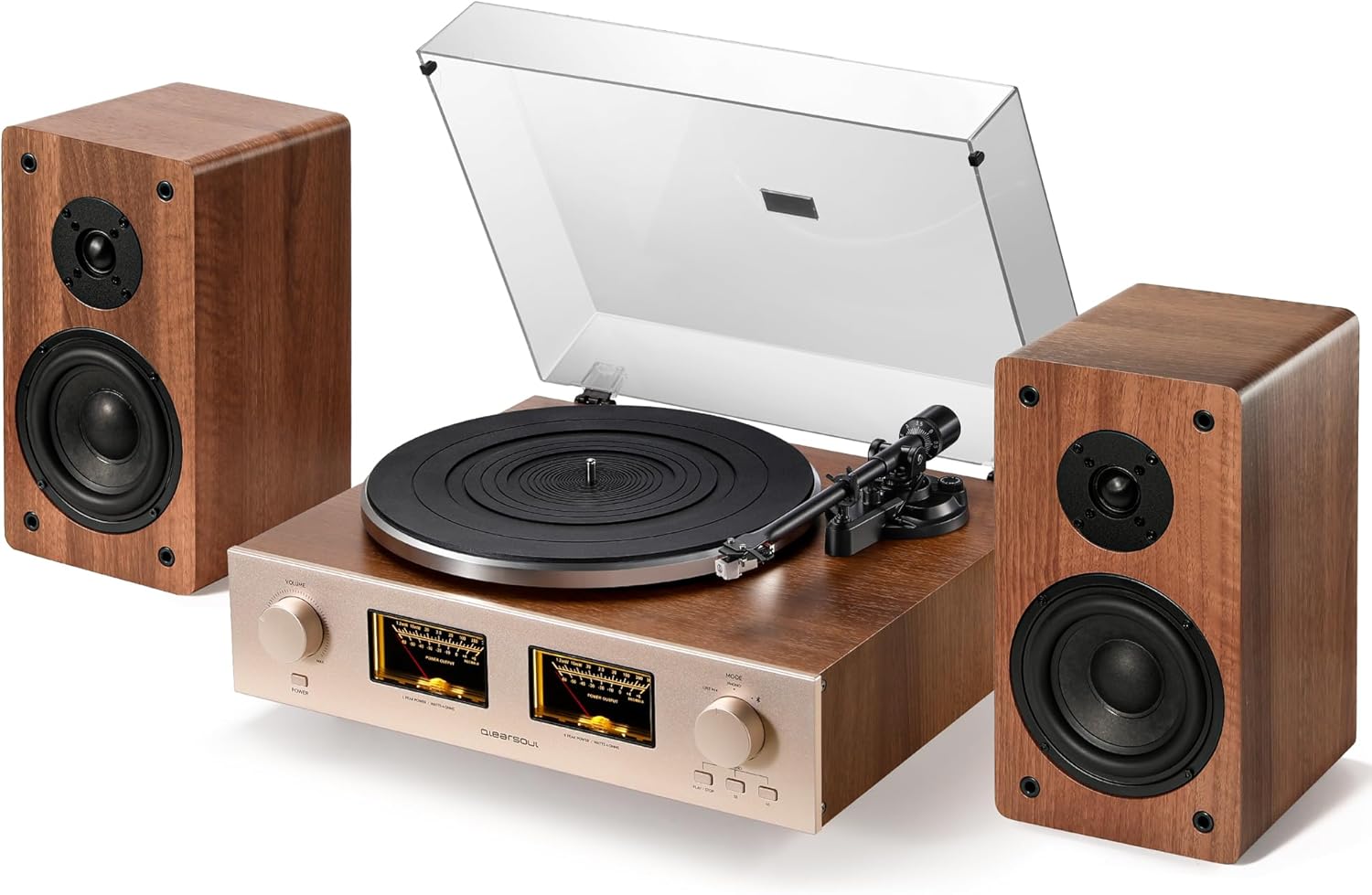 Qlearsoul HiFire X Plattenspieler als Geschenk mit Lautsprechern